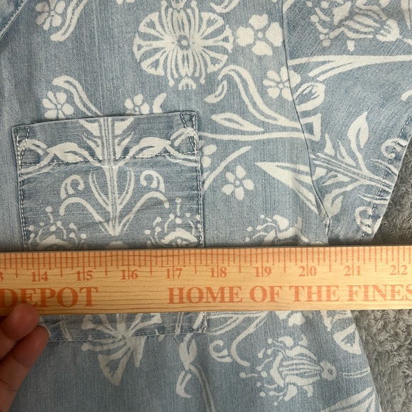 FREE PEOPLE  Short Sleeve Button-Up One Piece Denim Romper, Women’s Size XS - Picture 8 of 15